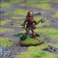 Female Hero with Dual Axes - Front view